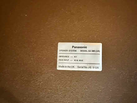 Photo of free Pair of Panasonic Speakers (Cold Norton CM3 6JJ) #4