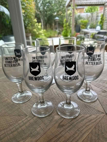 Photo of free 6 x Brewdog beer glasses - perfect condition (Woodford SK7) #1