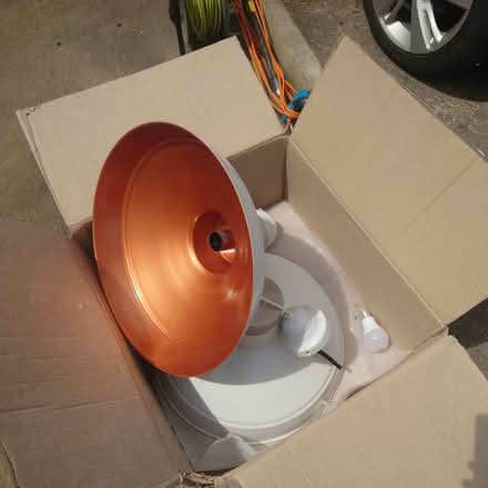 Photo of free Lovely cream and copper lampshades (Cainscross Rd nr Homebase GL5) #1