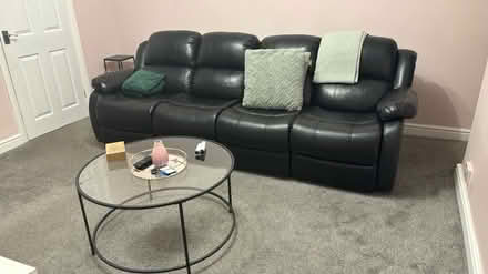 Photo of free Black 3-Seater Recliner Sofa (Dinnington S25) #1