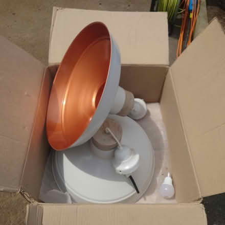 Photo of free Lovely cream and copper lampshades (Cainscross Rd nr Homebase GL5) #2