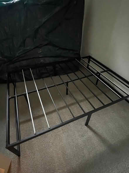 Photo of free Black metal double bed frame (Stockbridge Edinburgh) #1