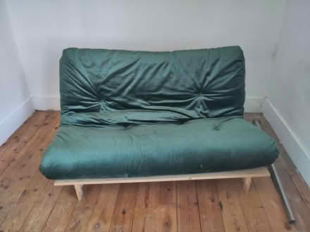 Photo of free Green velvet futon sofa bed (Fiveways, Brighton BN1) #1