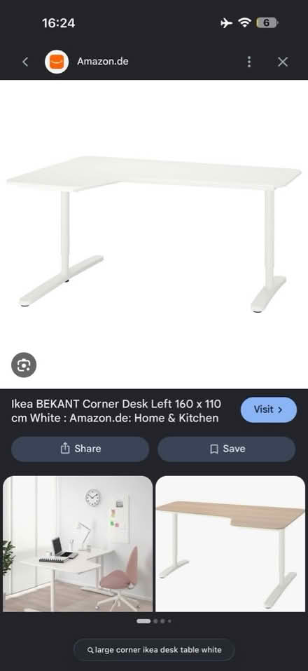 Photo of free Desk white table corner (Balham SW17) #1