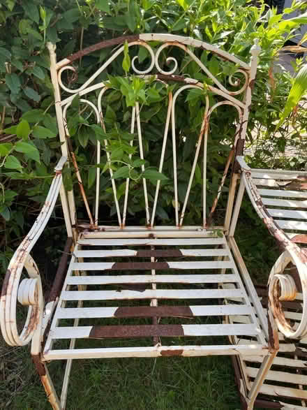 Photo of free Linked metal chairs with table (Bernards Heath AL3) #3