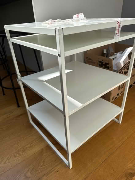 Photo of free Two white metal shelves (Fulham SW6) #1