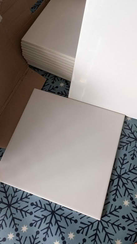 Photo of free 13 white glazed tiles (Welwyn Garden City AL8) #2