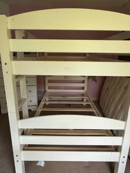 Photo of free White Wooden Bunk Bed & Dresser (Hudson, Wisconsin) #1