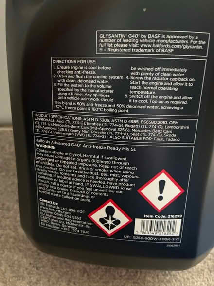 Photo of free Antifreeze & Coolant (East Malling ME19) #2