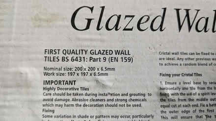 Photo of free 13 white glazed tiles (Welwyn Garden City AL8) #1