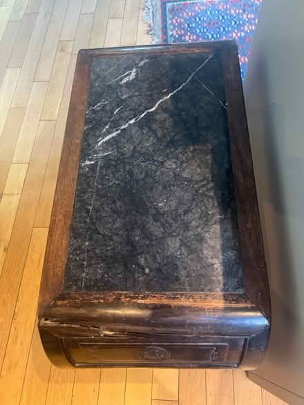 Photo of free Black marbled top vintage table (Kings Cross WC1) #2