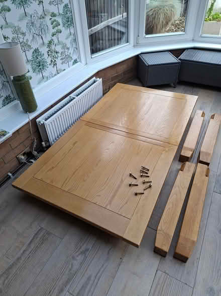 Photo of free Extending oak dining table (Harlow Cm18 6ed) #2