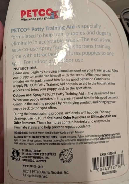 Photo of free Potty training aid spray for dogs (Northridge) #1
