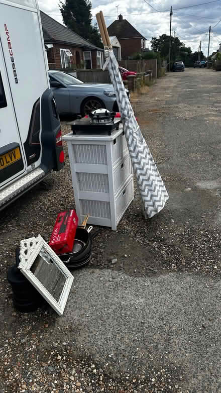 Photo of free Drawers, weights, frying pans, mirror and tent (Heacham PE31) #1