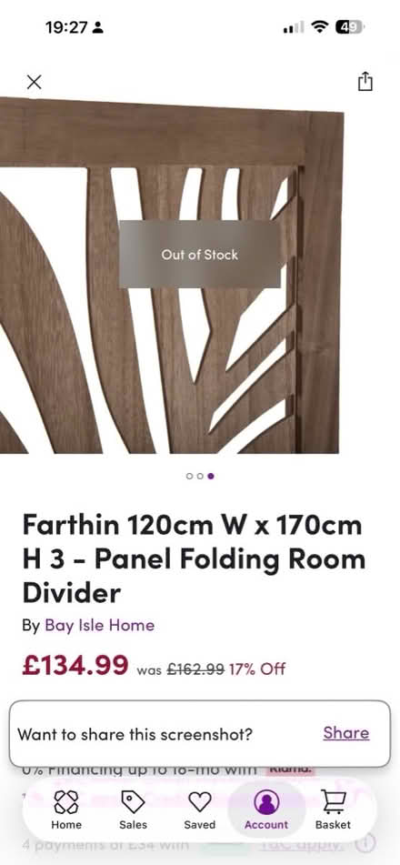 Photo of free 3 panel folding room divider (windsor SL4) #3