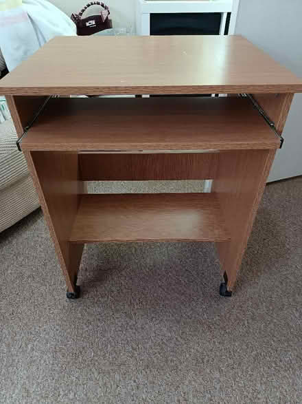 Photo of free Slim computer table with sliding tray (Hednesford WS12) #1