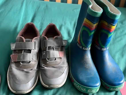 Photo of free Wellies size 1 and shoes 3 1/2 F (Peachcroft OX14) #1
