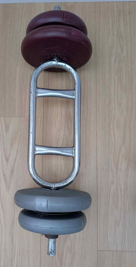 Photo of free Weights - a curling bar and dumbell (Whittle Hall WA5) #4