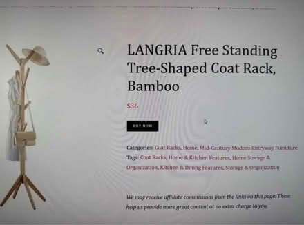 Photo of free Wooden coat stand (Pudding Mill Lane E15) #2