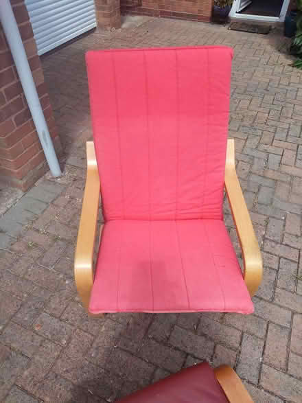 Photo of free IKEA Poang chair and footstool (Inkberrow) #2