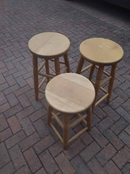 Photo of free 3 Solid wood stools (Inkberrow) #1