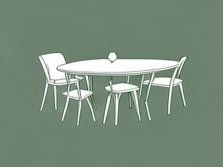 Photo of Dining table x 6 chairs (Whitemans Green RH17) #1