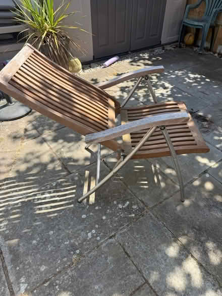 Photo of free patio table, 8 chairs cushions (Fair oak SO50 8DD) #4