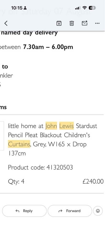 Photo of free John Lewis Kids Blackout curtain (Whetstone N20) #2