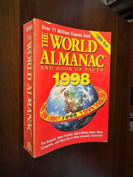 Photo of free World Almanac from 1998 (Near Davis Square, Somerville) #1