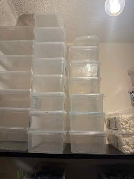 Photo of free Empty clear rectangular boxes (Red Barn Lane PO15) #1