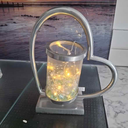 Photo of free Heart ornament with pebbles and lights (Seaside BN22) #1