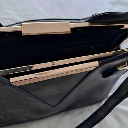 Photo of free Ladies grey handbag with metal clasp (Great Sankey WA5) #2
