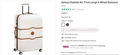 Photo of free Large Cream Delsey Suitcase - perfect condition (Earls Court SW10) #1