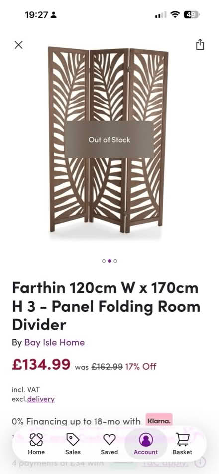 Photo of free 3 panel folding room divider (windsor SL4) #2