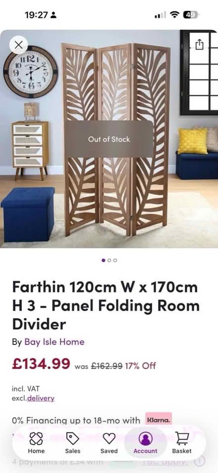 Photo of free 3 panel folding room divider (windsor SL4) #1