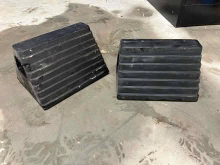 Photo of free Two professional truck wheel chocks (East Watertown) #1