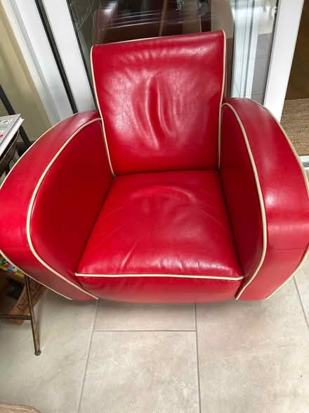 Photo of free Red leather chair (Horsforth LS18) #1