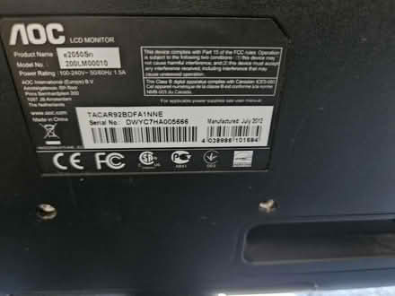 Photo of free Computer monitor aoc (Aldridge) #2