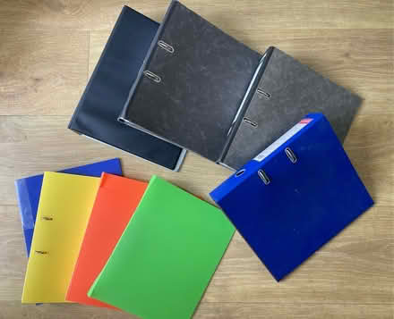 Photo of free Box of lever arch files and ringbinders (New Marston OX3) #1