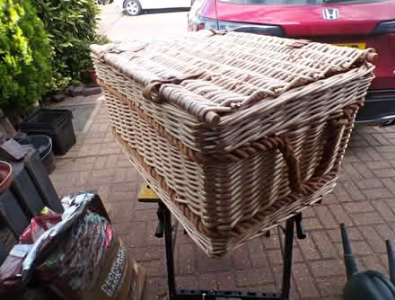 Photo of free Large wicker basket / laundry bin (KT21 Ashtead Surrey) #1