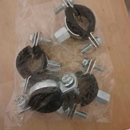 Photo of free 4 x carbon steel pipe clamps (Montpelier BS6) #1