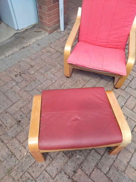 Photo of free IKEA Poang chair and footstool (Inkberrow) #1