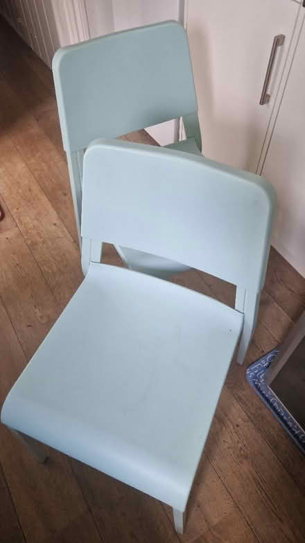 Photo of free Blue plastic chairs x 2 (Chiswick W4) #1