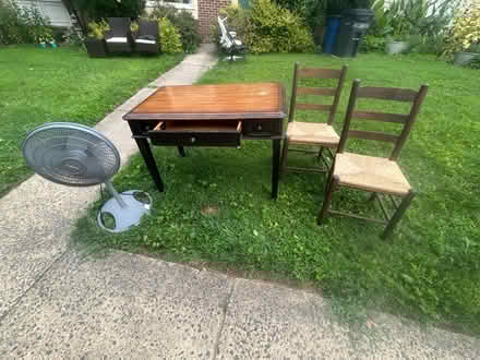 Photo of free Furniture: Desk, Fan, Chairs (Fairfax, VA) #1