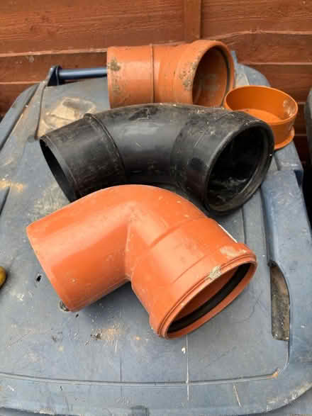 Photo of free 110mm pipe and bends (Wycombe Marsh HP11) #1