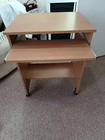 Photo of free Slim computer table with sliding tray (Hednesford WS12) #2