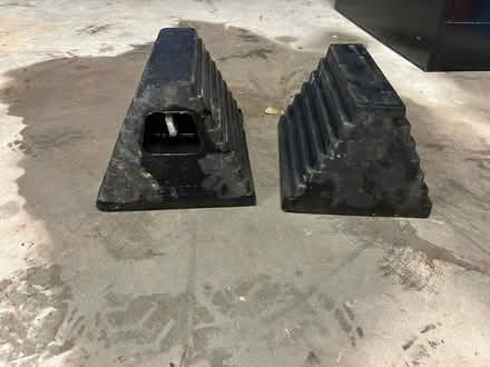 Photo of free Two professional truck wheel chocks (East Watertown) #2