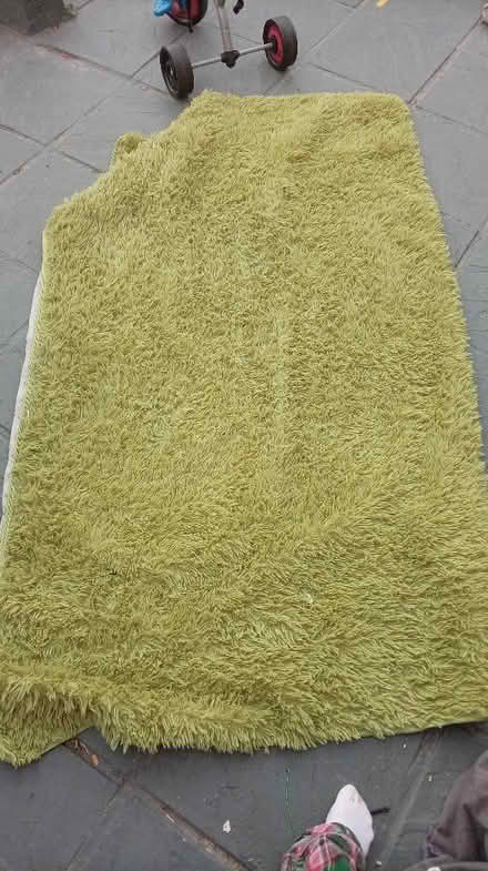 Photo of free Green fluffy rug (Stone Cross BN23) #1