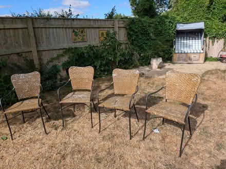 Photo of free 4 vintage rattan chairs (Shipton Bellinger SP97YD UK) #1