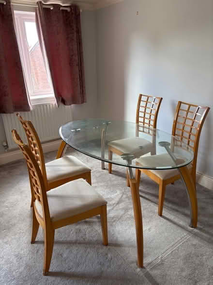 Photo of free 4 chair dining set with glass dining table (nottinghamfreegle CGA NG5) #1